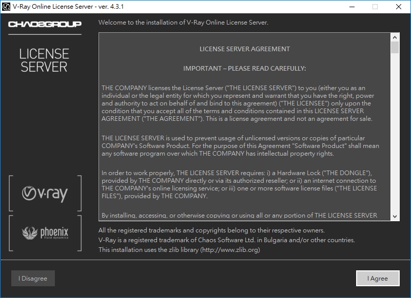 install vray online license server