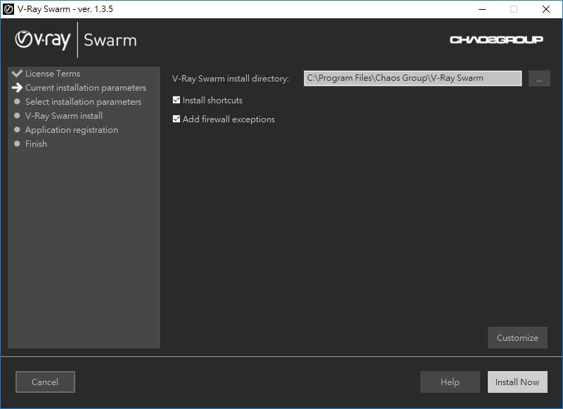 install vray swarm directory